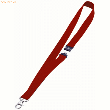 Durable Textilband 20mm mit Karabiner 44cm rot VE=10 Stück von Durable