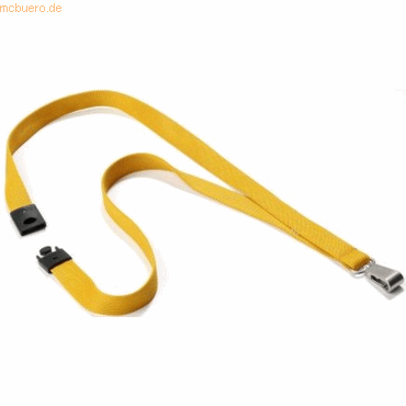 Durable Textilband Soft Colour 15mm mit Karabiner 44cm gelb VE=10 Stüc von Durable