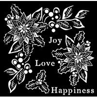 Schablone "Joy, Love, Happiness" von Stamperia