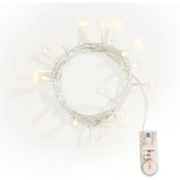 VBS Mini-LED-Lichterkette, mit Timer, mit Knopfzellen - 20 LEDs von Durchsichtig