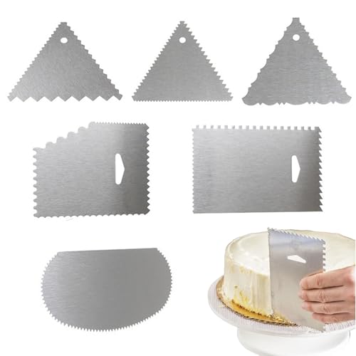 Durdiiy 6 Stück Kuchenschaber Edelstahl Tortenspachtel, Creme Schaber Buttercreme Glätter Schaber Cake Scraper Kuchenschaber Glatter Tortenspachtel für Backen Werkzeuge Küche Backen Diy Durdiiy 6 Stück Kuchenschaber Edelstahl Tortenspachtel, Creme Schaber Buttercreme Glätter Schaber Cake Scraper Kuchenschaber Glatter Tortenspachtel für Backen Werkzeuge Küche Backen Diy von Durdiiy
