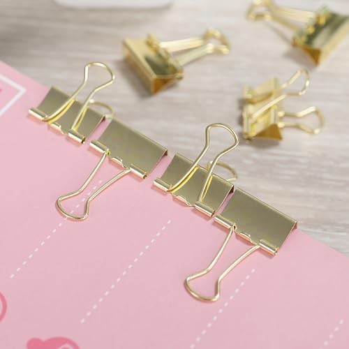 Durdiiy Foldback Klammern 25mm Gold 30 Stück, Metall Klammern für Dokumente,Papierklammern,Binder Clips aus metall, Büroklammern Vielzweckklammern für Bürobedarf, Briefpapier Papier Durdiiy Foldback Klammern 25mm Gold 30 Stück, Metall Klammern für Dokumente,Papierklammern,Binder Clips aus metall, Büroklammern Vielzweckklammern für Bürobedarf, Briefpapier Papier von Durdiiy