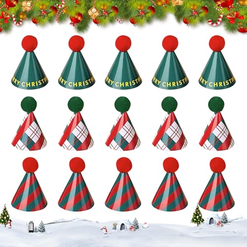 Durdiiy Weihnachten Party Hüte 15Pcs Mini Papier Multicolor Weihnachten Kegel Kopfbedeckung Kinder Jungen Gilrs Urlaub Geburtstag Weihnachten Feier Party Zubehör Dekoration mit flauschigem Ball Durdiiy Weihnachten Party Hüte 15Pcs Mini Papier Multicolor Weihnachten Kegel Kopfbedeckung Kinder Jungen Gilrs Urlaub Geburtstag Weihnachten Feier Party Zubehör Dekoration mit flauschigem Ball von Durdiiy
