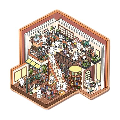 Aufkleberszenen für Erwachsene, Aufkleberszene – niedliche Miniatur-Hausaufkleber, Szenenaufkleber, Cartoon-Haus-Szenenaufkleber, von Duroecsain