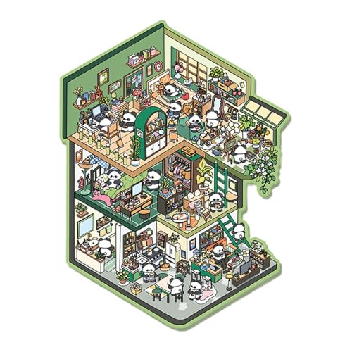 Aufkleberszenen für Erwachsene, niedliche Miniatur-Hausaufkleber, Szenenaufkleber, Cartoon-Szenenaufkleber, Heimdekoration, von Duroecsain