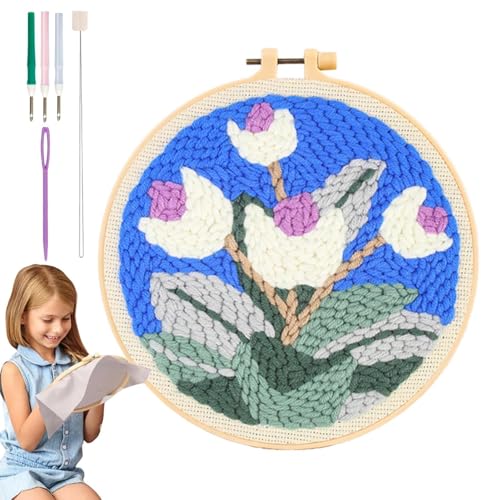 Blumenstickerei Wandkunst Set, Blumenstickerei Set, geprägter Stickstoff, Nadelstickerei Set, Handgemachte Kreativ-Bastelsets für Anfänger, Blumenstickerei Wandkunst Set, Blumenstickerei Set, geprägter Stickstoff, Nadelstickerei Set, Handgemachte Kreativ-Bastelsets für Anfänger, von Duroecsain