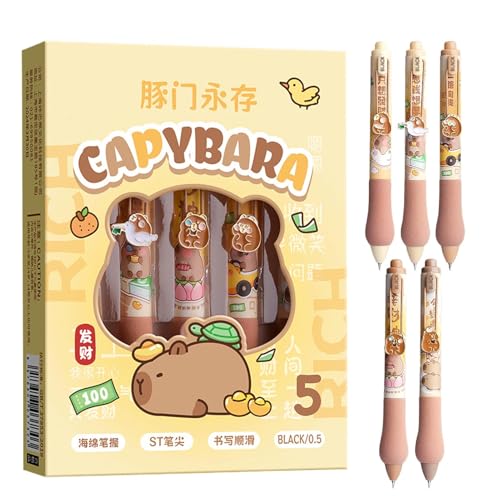 Cartoon Capybara Kugelschreiber, Capybara Tintenroller | Capybara Tintenroller mit einziehbarer Geltinte, Cartoon 5 x Stationery Rollerball School Supplies for Diary, Notizen, Meetings Cartoon Capybara Kugelschreiber, Capybara Tintenroller | Capybara Tintenroller mit einziehbarer Geltinte, Cartoon 5 x Stationery Rollerball School Supplies for Diary, Notizen, Meetings von Duroecsain