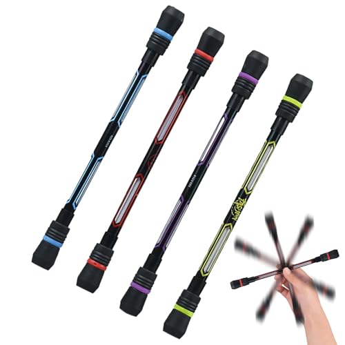 Duroecsain 4 Stück Drehstifte, Drehstift, Drehstift, mit professioneller Mine, drehbarer Kugelschreiber, für Unterhaltung von Schülern, Kindern und Erwachsenen (mit Mine, schwarz) von Duroecsain