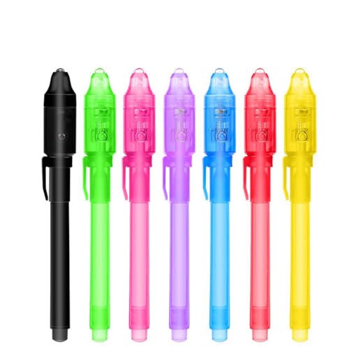 Duroecsain 7-teiliges Spionagestift, unsichtbare Tinte, mit magischem Spion-Marker mit UV-Licht von Duroecsain