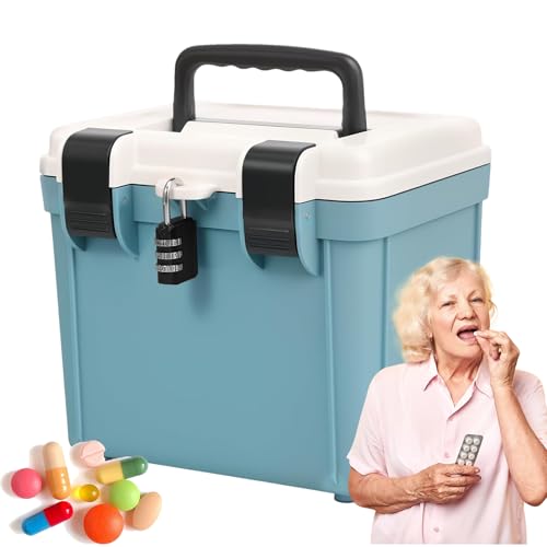 Duroecsain Abschließbare Aufbewahrungsbox | Tragbarer Organizer mit Schloss - Tragbarer Organizer mit Passwortverriegelung mit großer Kapazität für Dokumente, Aktenordner, Elektriker, Küche und Duroecsain Abschließbare Aufbewahrungsbox | Tragbarer Organizer mit Schloss - Tragbarer Organizer mit Passwortverriegelung mit großer Kapazität für Dokumente, Aktenordner, Elektriker, Küche und von Duroecsain
