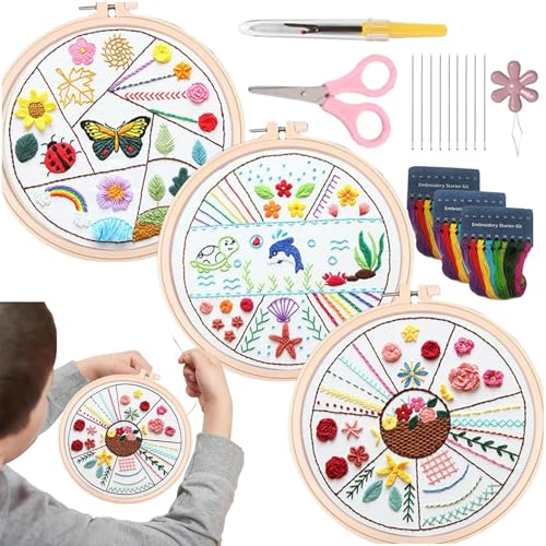 Duroecsain Anfänger-Set, Stickset für Erwachsene Anfänger | Praxis-Set zum Stempeln mit Reifen, Bastelbedarf mit Schere, Netz, Ripper für Duroecsain Anfänger-Set, Stickset für Erwachsene Anfänger | Praxis-Set zum Stempeln mit Reifen, Bastelbedarf mit Schere, Netz, Ripper für von Duroecsain