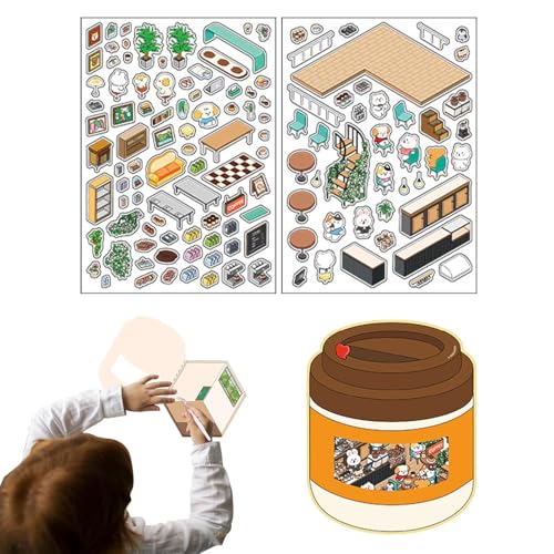 Duroecsain Aufkleber-Szenen für Erwachsene, Aufkleberszenen, Miniaturraumaufkleber | Erstellen Sie Ihre eigenen Heimaufkleber, Scrapbooking-Aufkleber für Erwachsene und von Duroecsain
