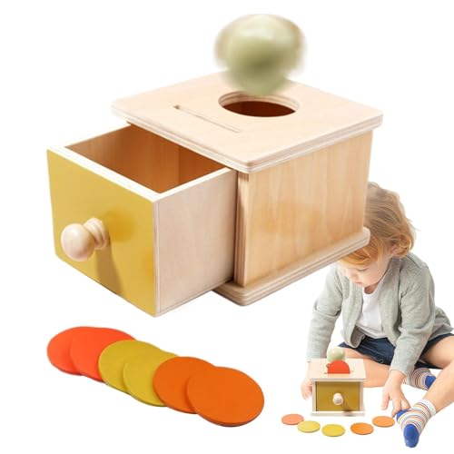 Duroecsain Kleinteilebox und Ball, Münzbox für Kleinkinder – frühes Lernspiel für Kinder – Sortierbox in Form für Kleinkinder, sensorisches Spielzeug mit Motor von Duroecsain