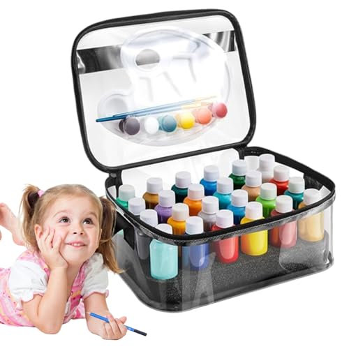 Duroecsain Organizer für Malerei | Kosmetiktasche, Reisebedarf – tragbares Gehäuse, Organizer für 24 Flaschen, 60 ml, Kunstmalerei von Duroecsain