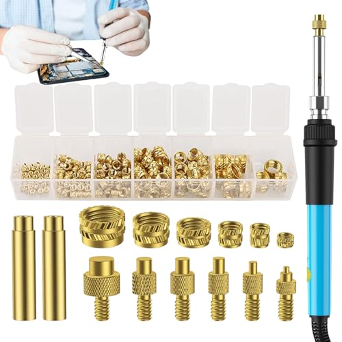 Duroecsain Werkzeug für thermische Einsätze | Lötkolben-Set mit hitzebeständigem Adapter, temperaturbeständiger Adapter für Heißbearbeitung – Metalleinsatz für Arbeit zu Hause und von Duroecsain