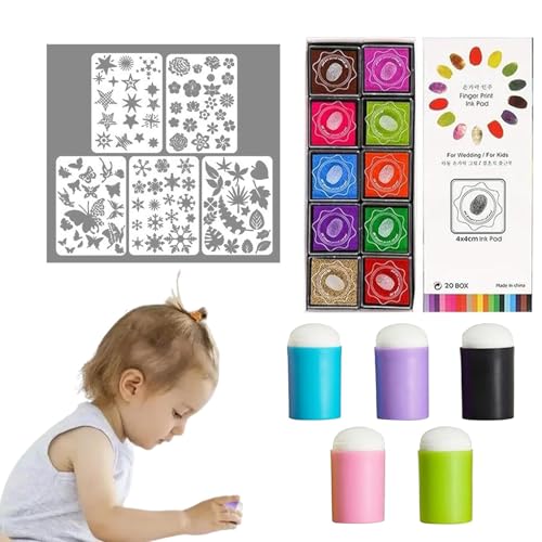 Fingerstempel-Set, -Fingerstempel | sichere pädagogische Malschwämme – Kunsthandwerk – Set mit frühem Lernen für Keramik Fingerstempel-Set, -Fingerstempel | sichere pädagogische Malschwämme – Kunsthandwerk – Set mit frühem Lernen für Keramik von Duroecsain