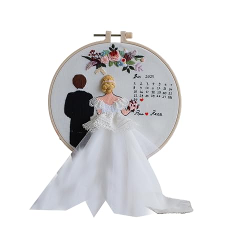 Hochzeitsstickerei für Anfänger, Hochzeit, Punch Crafts, Stickset für Anfänger, mit Nadeln und Anleitung zur Dekoration Hochzeitsstickerei für Anfänger, Hochzeit, Punch Crafts, Stickset für Anfänger, mit Nadeln und Anleitung zur Dekoration von Duroecsain