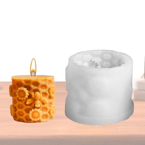 Honigkammform Form, Bienenzylinder-Silikonform, Silikon-Seifenform, 3D-Zylinderkerzenform, Haus-Casting-Dekoration, Harz von Duroecsain