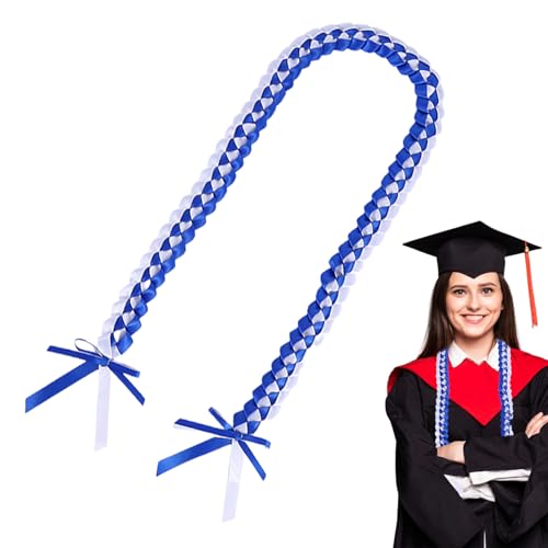 Kordeln für den Abschluss 2024, Abschlusshalskette Klasse 2024 - Handgefertigtes Gradbandseil - Geflochtenes Leis-Bandseil, doppelt geflochtene Halskette, Girlande, Party-Dekorationszubehör von Duroecsain