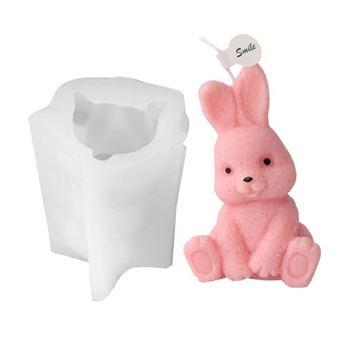 Silikonform für Kaninchen, niedlich, Osterhase, Kerzenformen aus Epoxidharz, für Dekoration von Kuchen, Fondant, Schokolade von Duroecsain
