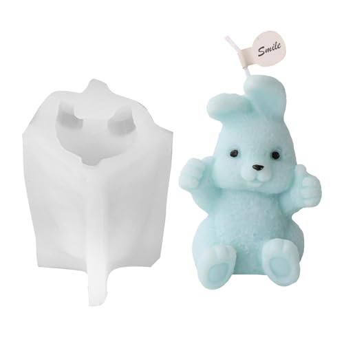 Silikonform für Kaninchen, niedlich, Osterhase, Kerzenformen aus Epoxidharz, für Dekoration von Kuchen, Fondant, Schokolade von Duroecsain