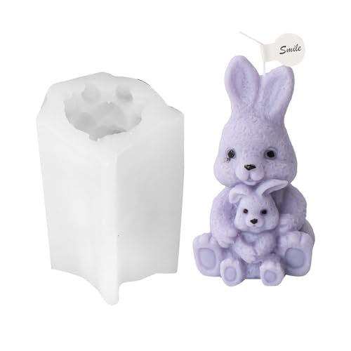 Silikonform für Kaninchen, niedlich, Osterhase, Kerzenformen aus Epoxidharz, für Dekoration von Kuchen, Fondant, Schokolade von Duroecsain