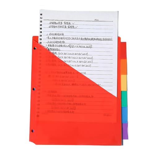 Tab-Trenner für Ringbinder, Trennwände für Tabulatoren | Einsetzbare Big Tab-Seiten-Bindemittel-Teiler – Rainbow Emple Easy Kennzeichnung des Beschriftungsbereichs Organizer von Duroecsain