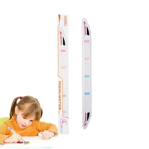 Textmarker, bunte Textmarker, 4 x bunte Marker in Zugform, Schulanfangstifte, multifunktionales Farbmarker-Set zum Hervorheben und Textmarker, bunte Textmarker, 4 x bunte Marker in Zugform, Schulanfangstifte, multifunktionales Farbmarker-Set zum Hervorheben und von Duroecsain