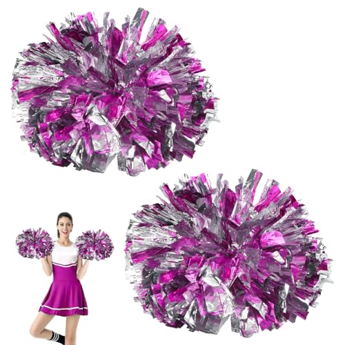 2 Stück Cheerleader Pompons Handblumen Metallic Cheer Poms Cheerleading Pom Poms, Metal Foil Cheerleading Pom Poms Kunststoff Cheerleader Pom Poms Für Cheerleading Spiele Sportwettbewerb 2 Stück Cheerleader Pompons Handblumen Metallic Cheer Poms Cheerleading Pom Poms, Metal Foil Cheerleading Pom Poms Kunststoff Cheerleader Pom Poms Für Cheerleading Spiele Sportwettbewerb von Duronge