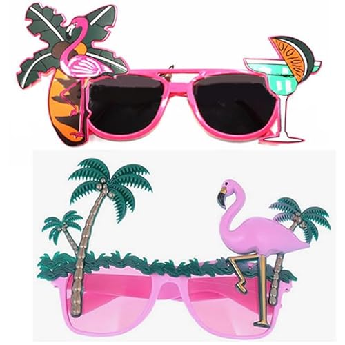 Dusenly 2 x pinke Flamingo-Partybrillen, hawaiianische Partybrille, Flamingo-Sonnenbrille, lustig, tropische Luau-Brille, Kostümzubehör, Make-up-Zubehör Dusenly 2 x pinke Flamingo-Partybrillen, hawaiianische Partybrille, Flamingo-Sonnenbrille, lustig, tropische Luau-Brille, Kostümzubehör, Make-up-Zubehör von Dusenly