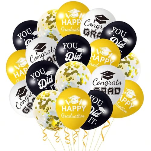 Dusenly 20 Stück 2025 Abschlussballons Schwarz Golden Congrats Grad Klasse 2025 Luftballons für Abschlussfeier 2025 Dekoration Supplies Dusenly 20 Stück 2025 Abschlussballons Schwarz Golden Congrats Grad Klasse 2025 Luftballons für Abschlussfeier 2025 Dekoration Supplies von Dusenly