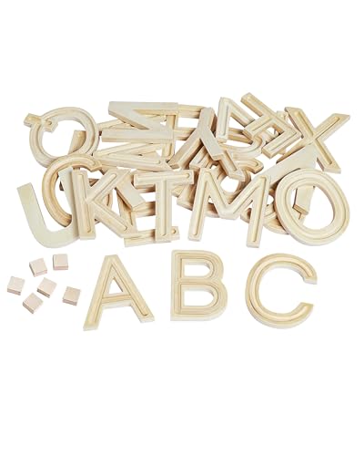 Dusyma Erfahrungsgroßbuchstaben Holz I Holzbuchstaben groß für Kinder I Buchstaben Lernen, ABC Lernen auf spielerische Weise I Lernspiele ab 3 Jahre von Dusyma