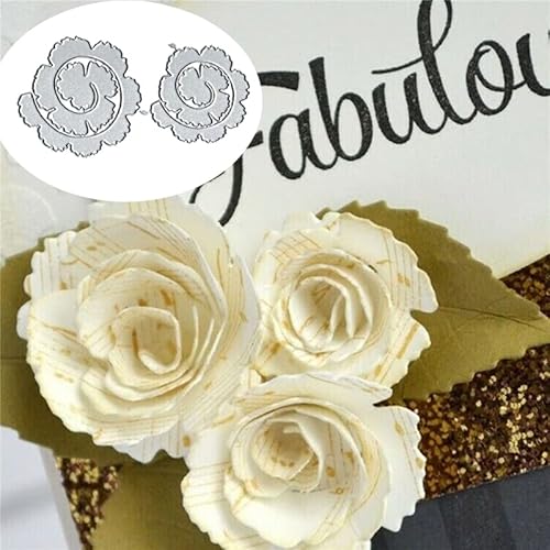 DuuFounG 2pcs Spiral 3D Blumen Metall Stanzformen Schneiden Schablonen DIY Scrapbooking Karten Dekorative Prägepapier Stanzformen für Album Kartenherstellung von DuuFounG