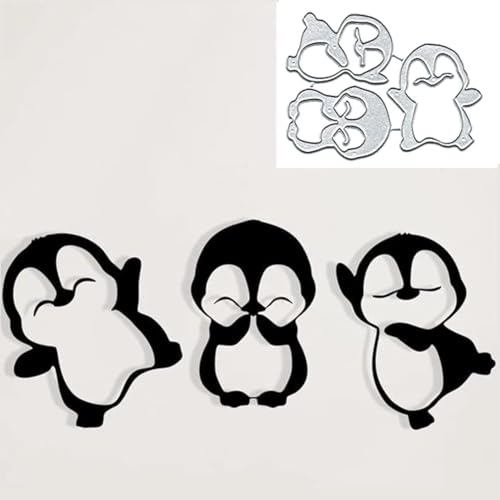 3 Stück/Set Pinguine Metall Stanzformen, 3 Stück/Set Pinguine Stanzformen Cut Schablonen DIY Scrapbooking Karten Dekorative Prägepapier Stanzformen für Album Karten Scrapbooking von DuuFounG