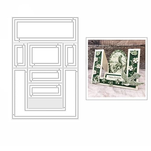 Center Stepper Frame Metal Die Cuts, Center Stepper Frame Cutting Dies Cut Stencils DIY Scrapbooking Karten Dekorative Prägepapier Stanzformen für Album Kartenherstellung Scrapbooking von DuuFounG