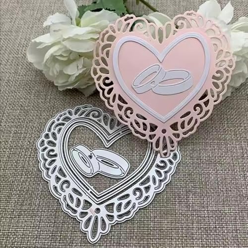 Metall-Stanzschablone für Verlobungsringe, Liebesherz, Stanzformen, Stanzformen, Stanzschablonen, DIY, Scrapbooking, Karten, Fotoalbum, Basteln, dekorative Prägepapier-Stanzformen für Alben, Karten Metall-Stanzschablone für Verlobungsringe, Liebesherz, Stanzformen, Stanzformen, Stanzschablonen, DIY, Scrapbooking, Karten, Fotoalbum, Basteln, dekorative Prägepapier-Stanzformen für Alben, Karten von DuuFounG