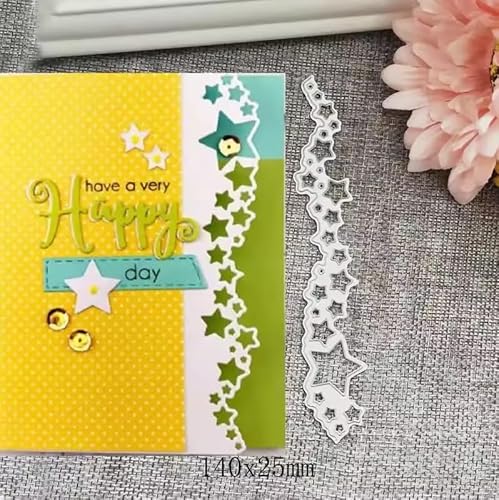 Metall-Stanzschablone mit Sternenbordüre, Spitzenbordüre, Stanzformen, Stanzschablonen, DIY, Scrapbooking, Karten, Fotoalbum, Basteln, dekorative Prägepapier-Stanzformen für Album, Karten Metall-Stanzschablone mit Sternenbordüre, Spitzenbordüre, Stanzformen, Stanzschablonen, DIY, Scrapbooking, Karten, Fotoalbum, Basteln, dekorative Prägepapier-Stanzformen für Album, Karten von DuuFounG