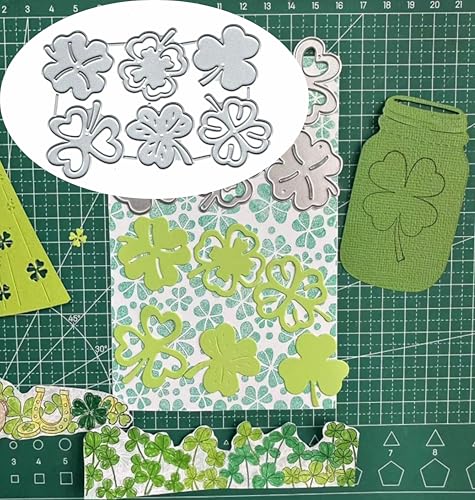 Metall-Stanzschablone mit vierblättrigem Kleeblatt-Design, Stanzschablone, Stanzschablone, DIY, Scrapbooking, Karten, Fotoalbum, Basteln, dekorative Prägepapier-Stanzformen für Alben, Karten Metall-Stanzschablone mit vierblättrigem Kleeblatt-Design, Stanzschablone, Stanzschablone, DIY, Scrapbooking, Karten, Fotoalbum, Basteln, dekorative Prägepapier-Stanzformen für Alben, Karten von DuuFounG