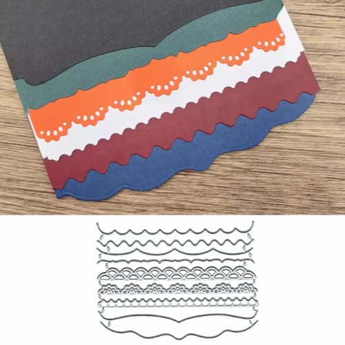 Metall-Stanzschablonen, Wellenrand, Schablonen, Stanzschablonen, Stanzschablonen, DIY, Scrapbooking, Karten, Fotoalbum, Basteln, Dekoration, Prägepapier-Stanzformen für Alben, Karten, Scrapbooking, 8 Metall-Stanzschablonen, Wellenrand, Schablonen, Stanzschablonen, Stanzschablonen, DIY, Scrapbooking, Karten, Fotoalbum, Basteln, Dekoration, Prägepapier-Stanzformen für Alben, Karten, Scrapbooking, 8 von DuuFounG