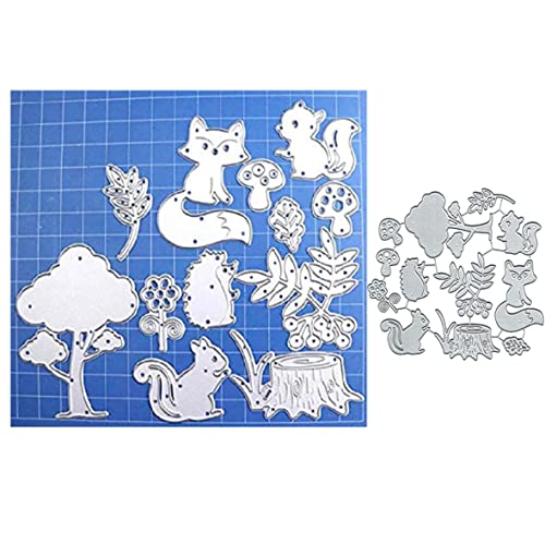 Waldtiere Fuchs Metall Stanzschablonen Stanzschablonen Waldtiere Stanzformen Metall Schneiden Schablonen DIY Scrapbooking Karten Dekorative Prägepapier Stanzformen für Album Kartenherstellung von DuuFounG