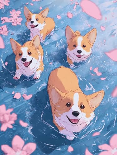 Diamond Painting Kits Adults Hund,Diamond Painting Kinder 5D Malen Nach Zahlen Mosaikherstellung DIY Rosa Diamant Malerei Erwachsene Set, Bilder Arts Crafts für Home Wand Decoration 80x100cm jz-262 Diamond Painting Kits Adults Hund,Diamond Painting Kinder 5D Malen Nach Zahlen Mosaikherstellung DIY Rosa Diamant Malerei Erwachsene Set, Bilder Arts Crafts für Home Wand Decoration 80x100cm jz-262 von Duuanxin