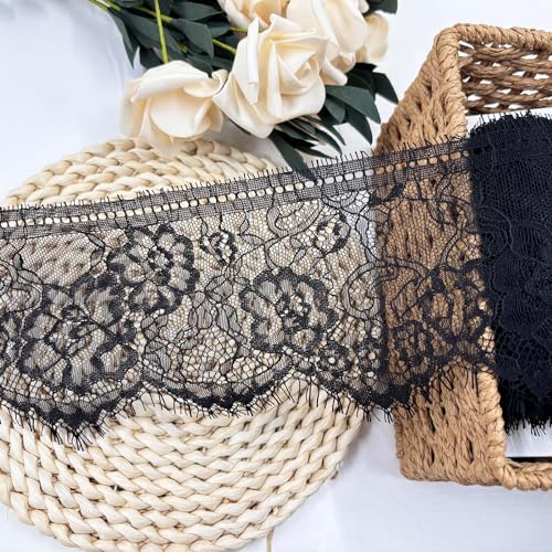 Duuclume 4.3 Inch x 3.3 Yard Wimper Spitze Trim, Vintage Lace Fabric für Nähen, DIY Handwerk, Hochzeit Dekoration, Kleid Ornament, Mode, keine elastische dehnbare Spitze Band mit floralen Mustern Duuclume 4.3 Inch x 3.3 Yard Wimper Spitze Trim, Vintage Lace Fabric für Nähen, DIY Handwerk, Hochzeit Dekoration, Kleid Ornament, Mode, keine elastische dehnbare Spitze Band mit floralen Mustern von Duuclume