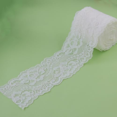Duuclume 6,1 cm x 4,5 m Vintage-Spitzenstoff, weißer Spitzenbesatz, elastisches, dehnbares Spitzenband – perfekt für Basteln, Hochzeit, Geschenkverpackung, Heimdekoration und Halloween-Dekoration Duuclume 6,1 cm x 4,5 m Vintage-Spitzenstoff, weißer Spitzenbesatz, elastisches, dehnbares Spitzenband – perfekt für Basteln, Hochzeit, Geschenkverpackung, Heimdekoration und Halloween-Dekoration von Duuclume