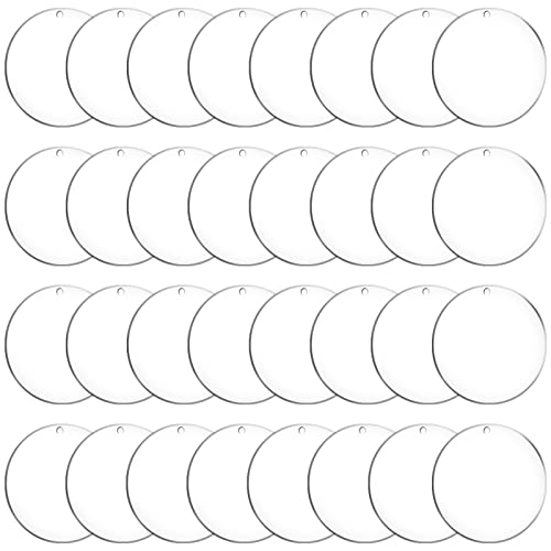 Duufin 40 Stück Acryl Transparente Kreis Runde 10cm Acryl Transparente Scheiben mit Loch Acryl Schlüsselanhänger Rohlinge für DIY Schlüsselanhänger und Bastelprojekt, 4 Zoll von Duufin