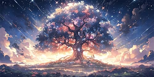 Baum Diamond Painting Erwachsene, Farbe Diamond Painting Set für Kinder, Crystal Art für Anfänger, DIY Diamant Kunst Mosaikherstellung, Diamant Kunst Erwachsene Groß XXL, Wand Deko, 60x120cm p-694 von Duushuait