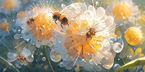 Bienen Diamond Painting Erwachsene, Gelb Diamond Painting Set für Kinder, Crystal Art für Anfänger, DIY Diamant Kunst Mosaikherstellung, Diamant Kunst Erwachsene Groß XXL, Wand Deko, 100x200cm p-553 von Duushuait