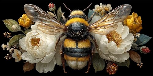 Bienen Diamond Painting Erwachsene, Weiß Diamond Painting Set für Kinder, Crystal Art für Anfänger, DIY Diamant Kunst Mosaikherstellung, Diamant Kunst Erwachsene Groß XXL, Wand Deko, 80x160cm p-551 von Duushuait