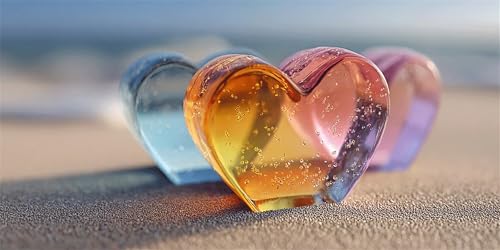 Der Strand Diamond Painting Erwachsene, Liebe Diamond Painting Set für Kinder, Crystal Art für Anfänger, DIY Diamant Kunst Mosaikherstellung, Diamant Kunst Erwachsene XXL, Wand Deko, 20x40cm p-676 von Duushuait