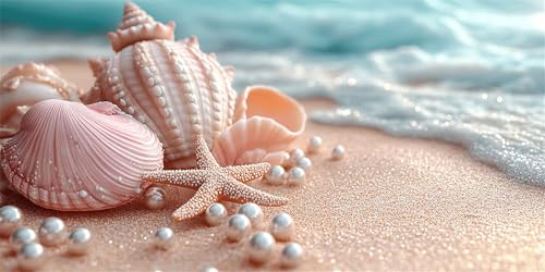 Der Strand Diamond Painting Erwachsene, Seestern Diamond Painting Set für Kinder, Crystal Art für Anfänger, DIY Diamant Kunst Mosaikherstellung, Diamant Kunst Erwachsene XXL, Wand Deko, 60x120cm p-677 von Duushuait