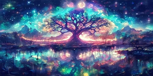 Diamond Painting Der Baum des Lebens Diamond Painting Kinder, Wald Bastelset Erwachsene, Kreativ Set für Erwachsene, 5D Crystal Art Set, DIY Diamant Kunst Kits, für Home Decor, 35x70cm p-682 von Duushuait